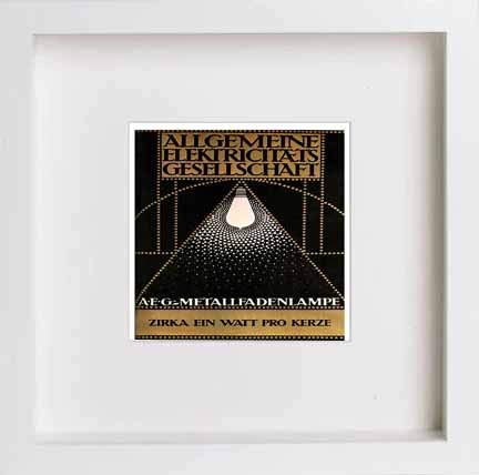 lumartos Vintage Poster Aeg Electric Lamps – White Frame Wall Art – Framed Wall Art Print by Lumartos Premium Home Décor