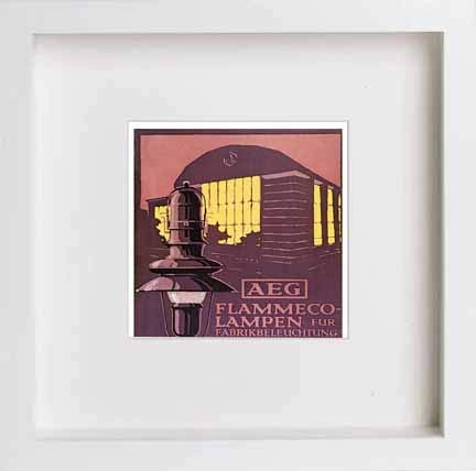 lumartos Vintage Poster Aeg Fabrikbeleuchtung Brochure Cover – White Frame W – Framed Wall Art Print by Lumartos Premium Home Décor