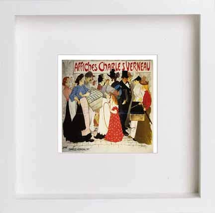 lumartos Vintage Poster Affiches Charles Verneau La Rue – White Frame Wall Art – Framed Wall Art Print by Lumartos Premium Home Décor