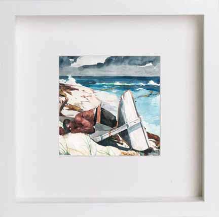 lumartos Vintage Poster After The Hurricane – White Frame Wall Art – Framed Wall Art Print by Lumartos Premium Home Décor