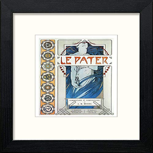 lumartos Vintage Poster Alphonse Mucha (100) – Black Wood Frame Wall Art – Framed Wall Art Print by Lumartos Premium Home Décor