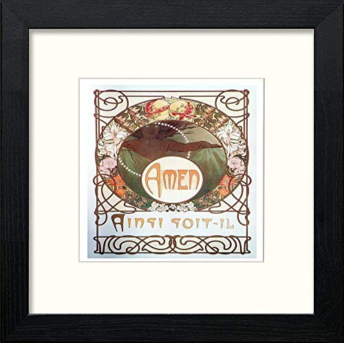 lumartos Vintage Poster Alphonse Mucha (103) – Black Wood Frame Wall Art – Framed Wall Art Print by Lumartos Premium Home Décor