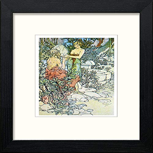 lumartos Vintage Poster Alphonse Mucha (109) – Black Wood Frame Wall Art – Framed Wall Art Print by Lumartos Premium Home Décor