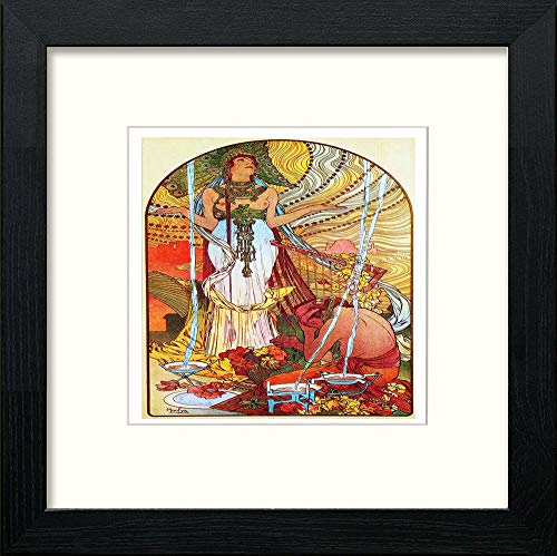 lumartos Vintage Poster Alphonse Mucha (126) – Black Wood Frame Wall Art – Framed Wall Art Print by Lumartos Premium Home Décor
