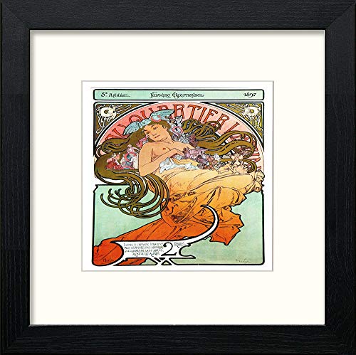 lumartos Vintage Poster Alphonse Mucha (128) – Black Wood Frame Wall Art – Framed Wall Art Print by Lumartos Premium Home Décor