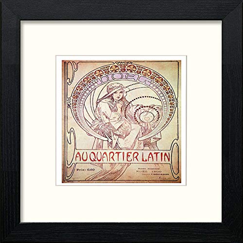 lumartos Vintage Poster Alphonse Mucha (129) – Black Wood Frame Wall Art – Framed Wall Art Print by Lumartos Premium Home Décor