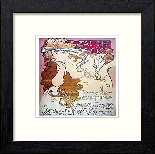 lumartos Vintage Poster Alphonse Mucha (56) – Black Wood Frame Wall Art – Framed Wall Art Print by Lumartos Premium Home Décor