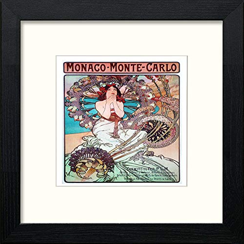 lumartos Vintage Poster Alphonse Mucha (64) – Black Wood Frame Wall Art – Framed Wall Art Print by Lumartos Premium Home Décor