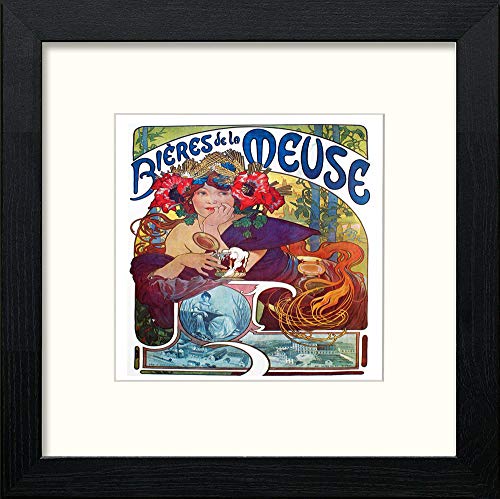 lumartos Vintage Poster Alphonse Mucha (67) – Black Wood Frame Wall Art – Framed Wall Art Print by Lumartos Premium Home Décor