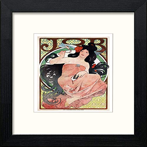lumartos Vintage Poster Alphonse Mucha (72) – Black Wood Frame Wall Art – Framed Wall Art Print by Lumartos Premium Home Décor