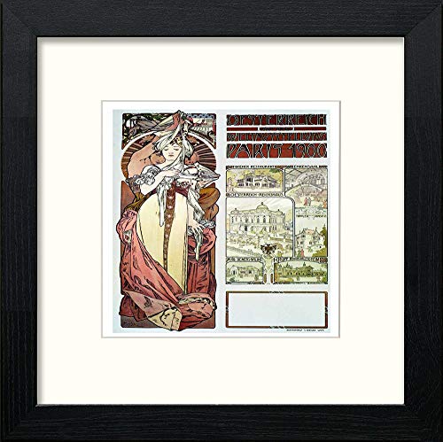 lumartos Vintage Poster Alphonse Mucha (78) – Black Wood Frame Wall Art – Framed Wall Art Print by Lumartos Premium Home Décor