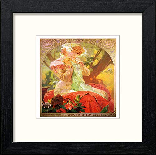 lumartos Vintage Poster Alphonse Mucha (94) – Black Wood Frame Wall Art – Framed Wall Art Print by Lumartos Premium Home Décor