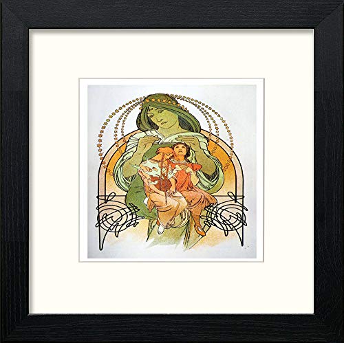 lumartos Vintage Poster Alphonse Mucha (95) – Black Wood Frame Wall Art – Framed Wall Art Print by Lumartos Premium Home Décor