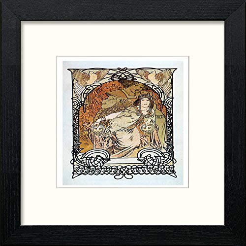 lumartos Vintage Poster Alphonse Mucha (97) – Black Wood Frame Wall Art – Framed Wall Art Print by Lumartos Premium Home Décor