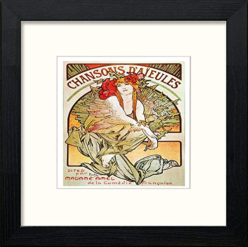 lumartos Vintage Poster Alphonse Mucha (99) – Black Wood Frame Wall Art – Framed Wall Art Print by Lumartos Premium Home Décor