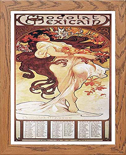 lumartos Vintage Poster Alphonse Mucha Chocolat Massonchocolat Mexicain Autu – Framed Wall Art Print by Lumartos Premium Home Décor