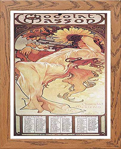 lumartos Vintage Poster Alphonse Mucha Chocolat Massonchocolat Mexicain Summ – Framed Wall Art Print by Lumartos Premium Home Décor
