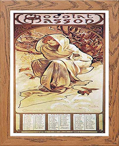 lumartos Vintage Poster Alphonse Mucha Chocolat Massonchocolat Mexicain Wint – Framed Wall Art Print by Lumartos Premium Home Décor