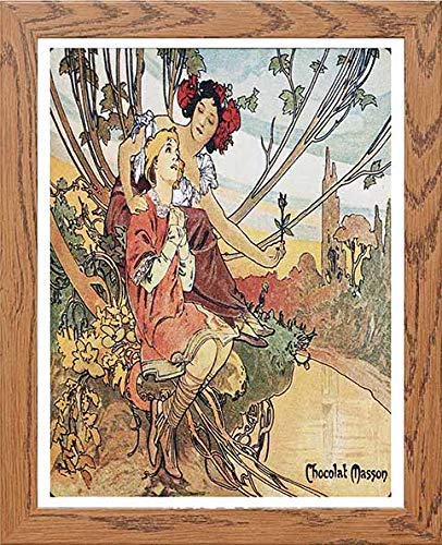 lumartos Vintage Poster Alphonse Mucha Chocolat Massonchocolat Mexicain Adol – Framed Wall Art Print by Lumartos Premium Home Décor