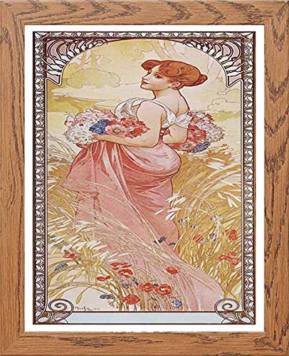 lumartos Vintage Poster Alphonse Mucha Etesummer 1903 Floral Garden – Wood F – Framed Wall Art Print by Lumartos Premium Home Décor
