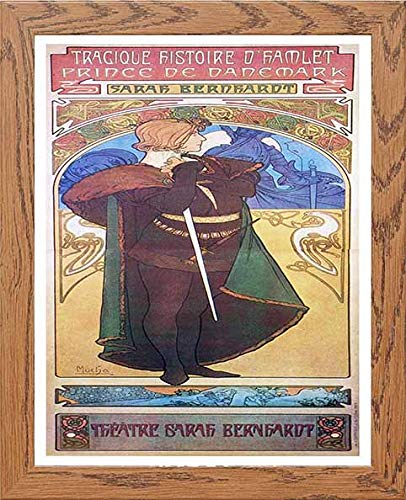 lumartos Vintage Poster Alphonse Mucha Hamlet 1899 Shakespere – Wood Frame W – Framed Wall Art Print by Lumartos Premium Home Décor