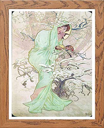 lumartos Vintage Poster Alphonse Mucha Hiverwinter 1896 – Framed Wall Art Print by Lumartos Premium Home Décor