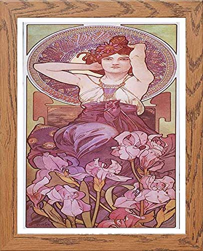 lumartos Vintage Poster Alphonse Mucha L Amethysteamethyst 1900 Purple Flowe – Framed Wall Art Print by Lumartos Premium Home Décor