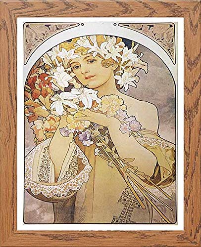lumartos Vintage Poster Alphonse Mucha La Fleurflowers C1897 – Wood Frame Wa – Framed Wall Art Print by Lumartos Premium Home Décor