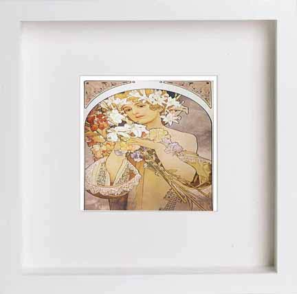 lumartos Vintage Poster Alphonse Mucha La Fleurflowers C1897 – White Frame W – Framed Wall Art Print by Lumartos Premium Home Décor
