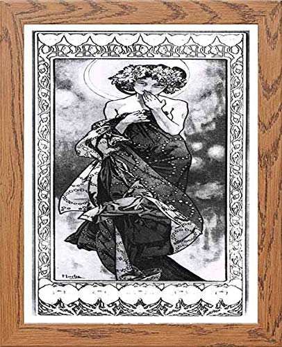 lumartos Vintage Poster Alphonse Mucha La Lunemoon Panneau Dcoratif 1902 – W – Framed Wall Art Print by Lumartos Premium Home Décor