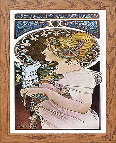 lumartos Vintage Poster Alphonse Mucha La Plumethe Pen 1899 – Wood Frame Wal – Framed Wall Art Print by Lumartos Premium Home Décor