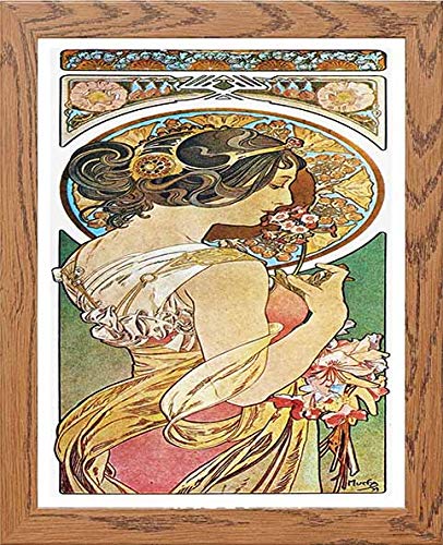 lumartos Vintage Poster Alphonse Mucha La Primeverepolyanthus 1899 – Wood Fr – Framed Wall Art Print by Lumartos Premium Home Décor