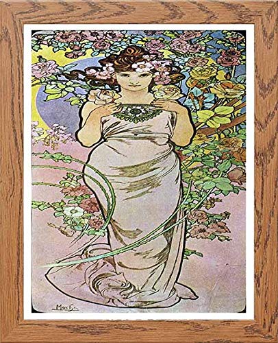lumartos Vintage Poster Alphonse Mucha La Roserose 1897 – Framed Wall Art Print by Lumartos Premium Home Décor