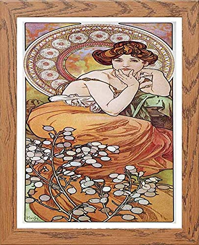 lumartos Vintage Poster Alphonse Mucha La Topazetopaz 1900 – Wood Frame Wall – Framed Wall Art Print by Lumartos Premium Home Décor
