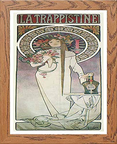 lumartos Vintage Poster Alphonse Mucha La Trappistine 1897 – Wood Frame Wall – Framed Wall Art Print by Lumartos Premium Home Décor