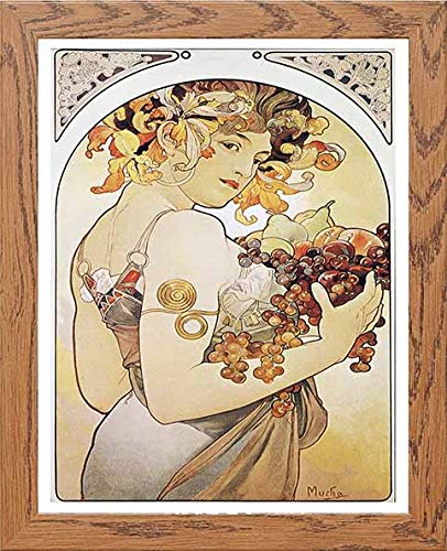 lumartos Vintage Poster Alphonse Mucha Le Fruitfruit C1897 – Wood Frame Wall – Framed Wall Art Print by Lumartos Premium Home Décor