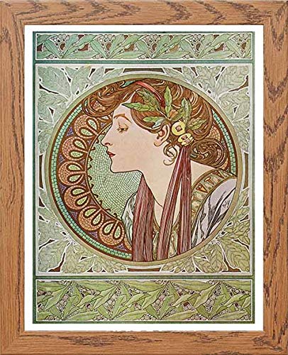 lumartos Vintage Poster Alphonse Mucha Le Laurierlaurel 1901 – Wood Frame Wa – Framed Wall Art Print by Lumartos Premium Home Décor