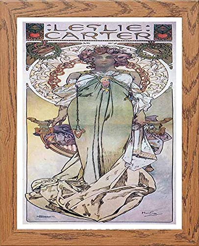 lumartos Vintage Poster Alphonse Mucha Leslie Carter 1908 – Framed Wall Art Print by Lumartos Premium Home Décor