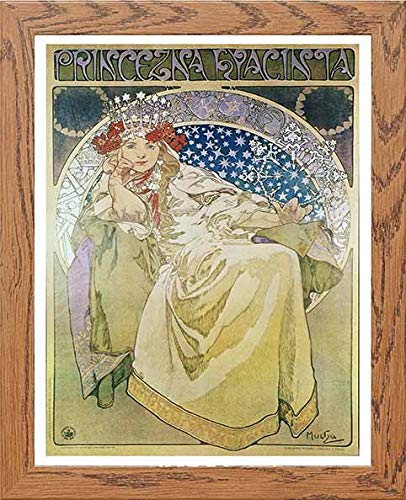 lumartos Vintage Poster Alphonse Mucha Princezna Hyacinta 1911 – Wood Frame – Framed Wall Art Print by Lumartos Premium Home Décor
