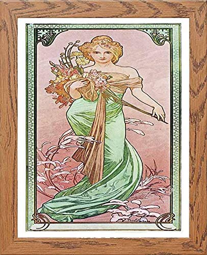 lumartos Vintage Poster Alphonse Mucha Printempsspring 1900 – Wood Frame Wal – Framed Wall Art Print by Lumartos Premium Home Décor