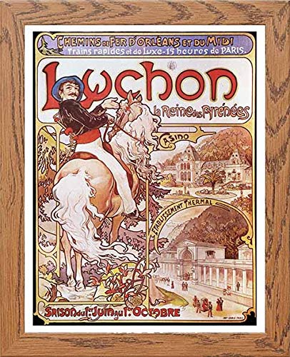 lumartos Vintage Poster Alphonse Mucha Queen Of The Pyrenees C1896 – Wood Fr – Framed Wall Art Print by Lumartos Premium Home Décor