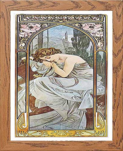 lumartos Vintage Poster Alphonse Mucha Repos De La Nuitnocturnal Slumber 189 – Framed Wall Art Print by Lumartos Premium Home Décor