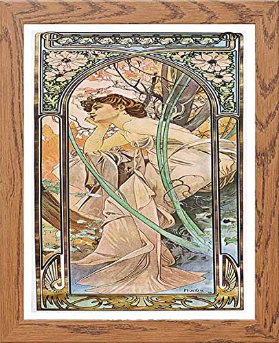 lumartos Vintage Poster Alphonse Mucha Reverie Du Soirevening Reverie 1899 – – Framed Wall Art Print by Lumartos Premium Home Décor