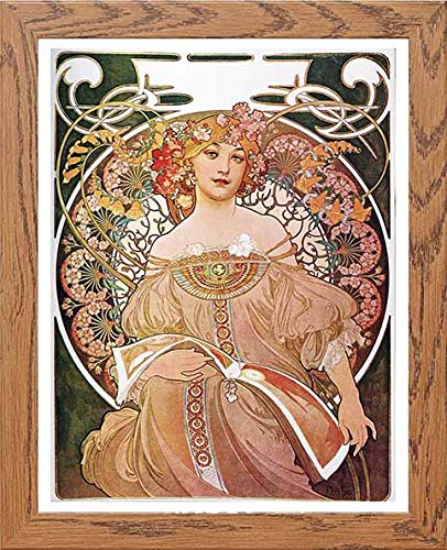 lumartos Vintage Poster Alphonse Mucha Reveriedaydream 1896 – Wood Frame Wal – Framed Wall Art Print by Lumartos Premium Home Décor