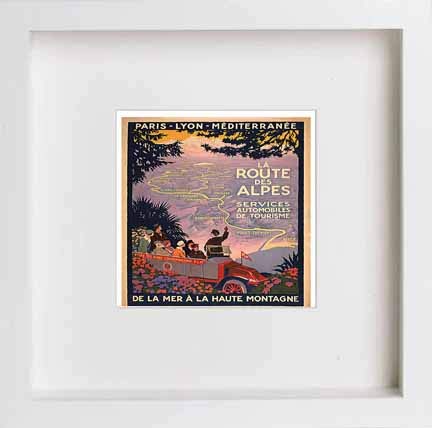 lumartos Vintage Poster Alps Vintage Travel Posters – White Frame Wall Art – Framed Wall Art Print by Lumartos Premium Home Décor