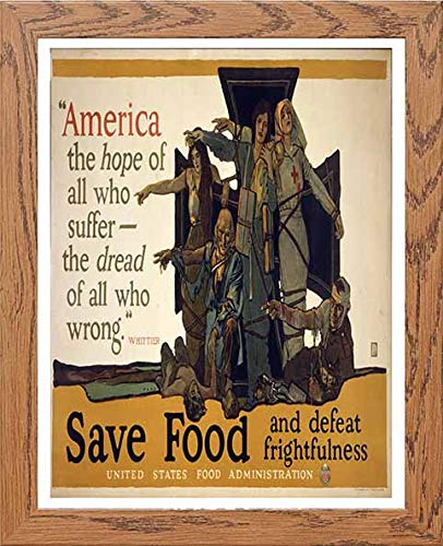 lumartos Vintage Poster America The Hope Of All Who Suffer – Wood Frame Wall – Framed Wall Art Print by Lumartos Premium Home Décor