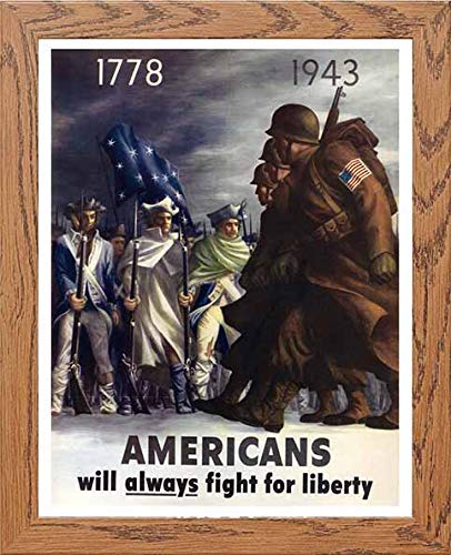 lumartos Vintage Poster Americans Fight – Framed Wall Art Print by Lumartos Premium Home Décor