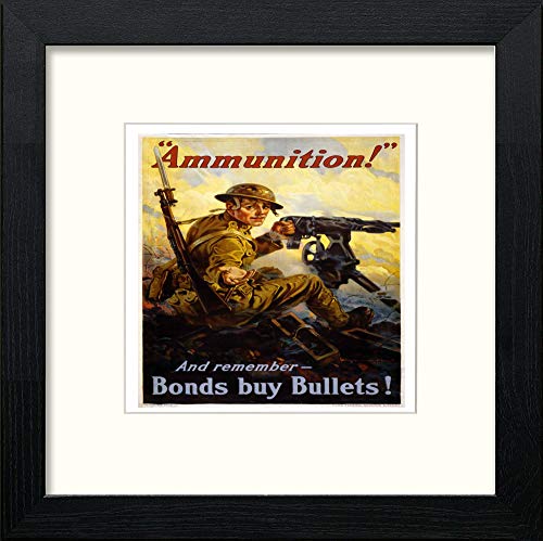 lumartos Vintage Poster Ammunition – Black Wood Frame Wall Art – Framed Wall Art Print by Lumartos Premium Home Décor