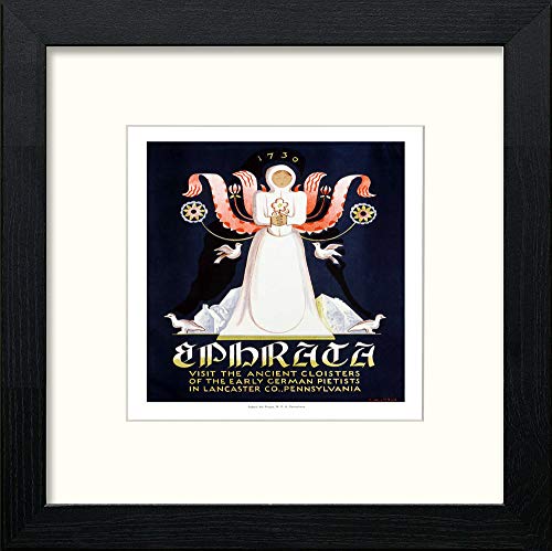 lumartos Vintage Poster Ancient Cloisters Lancaster – Black Wood Frame Wall Art – Framed Wall Art Print by Lumartos Premium Home Décor