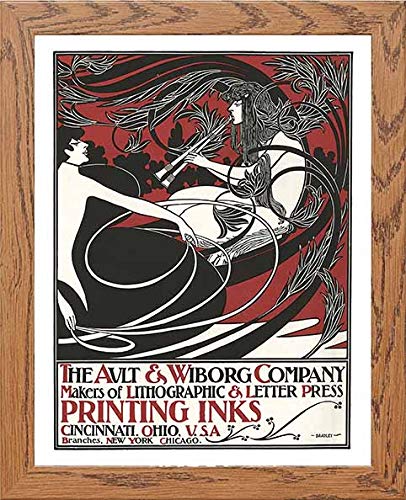 lumartos Vintage Poster Ault Wiborg Company Advertising – Framed Wall Art Print by Lumartos Premium Home Décor